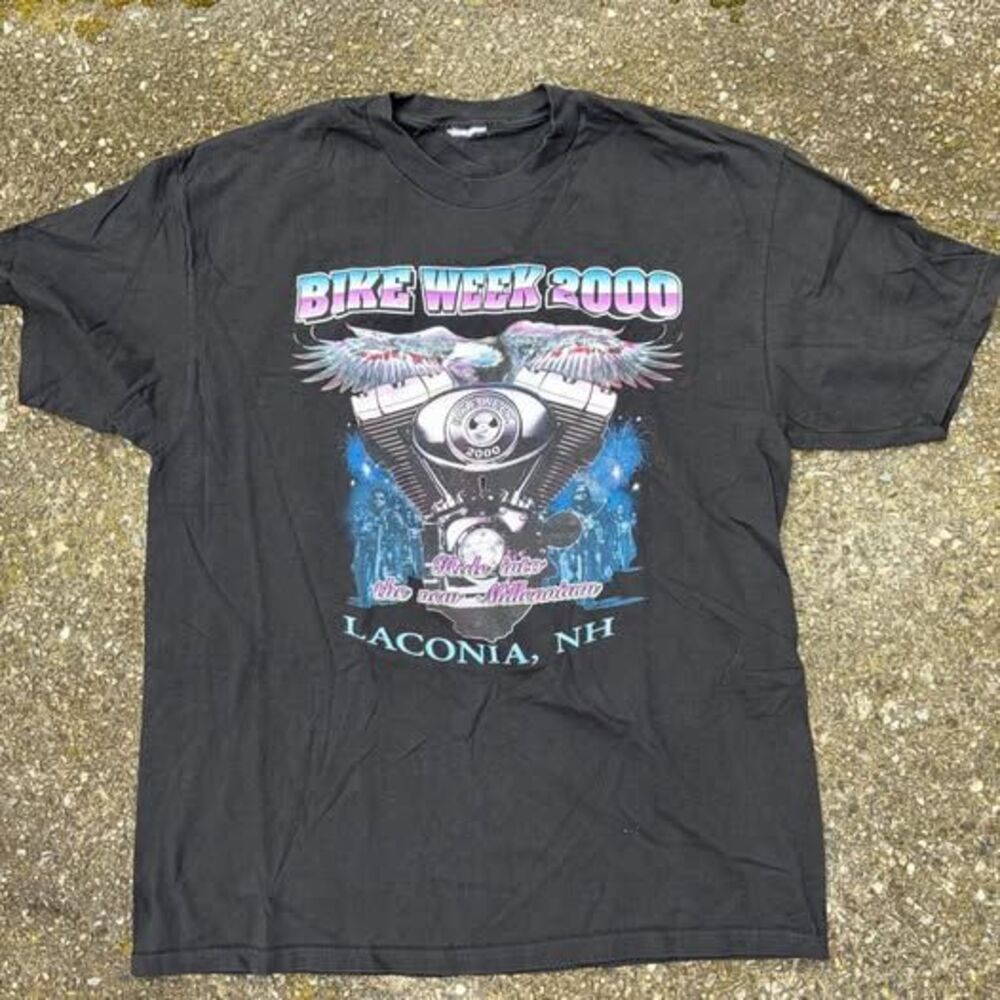 Vintage 2000 Laconia Bike Week T-Shirt Tee Y2K
